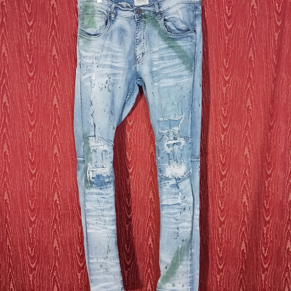 FWRD DENIM JEANS Skinny Straight Leg Faded Men's Size 36